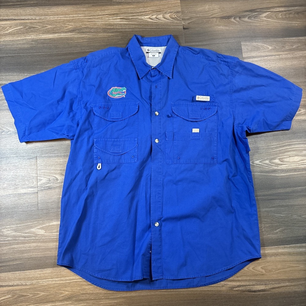 Colombia PFG Florida Gators Short Sleeve Button Down Fishing Shirt